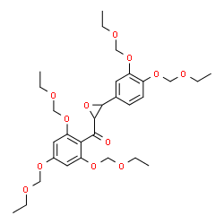 ChemSpider 2D Image | {3-[3,4-Bis(ethoxymethoxy)phenyl]-2-oxiranyl}[2,4,6-tris(ethoxymethoxy)phenyl]methanone | C30H42O12