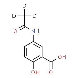 ChemSpider 2D Image | 5-[(~2~H_3_)Ethanoylamino]-2-hydroxybenzoic acid | C9H6D3NO4