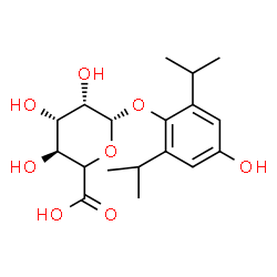 ChemSpider 2D Image | 4-Hydroxy-2,6-diisopropylphenyl (5xi)-beta-D-lyxo-hexopyranosiduronic acid | C18H26O8