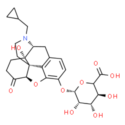 ChemSpider 2D Image | (5alpha)-17-(Cyclopropylmethyl)-14-hydroxy-6-oxo-4,5-epoxymorphinan-3-yl (5xi)-beta-D-lyxo-hexopyranosiduronic acid | C26H31NO10