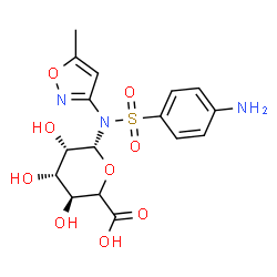 ChemSpider 2D Image | (5xi)-N-[(4-Aminophenyl)sulfonyl]-N-(5-methyl-1,2-oxazol-3-yl)-beta-D-lyxo-hexopyranuronosylamine | C16H19N3O9S