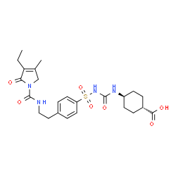 ChemSpider 2D Image | trans-4-[({[4-(2-{[(3-Ethyl-4-methyl-2-oxo-2,5-dihydro-1H-pyrrol-1-yl)carbonyl]amino}ethyl)phenyl]sulfonyl}carbamoyl)amino]cyclohexanecarboxylic acid | C24H32N4O7S