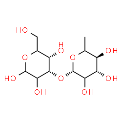 ChemSpider 2D Image | 3-O-(6-Deoxy-beta-D-threo-hexopyranosyl)-L-erythro-hexopyranose | C12H22O10