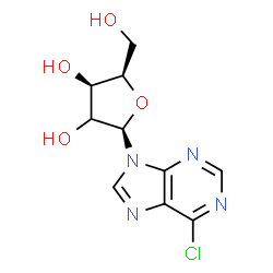 ChemSpider 2D Image | 6-Chloro-9-[(2xi)-beta-D-threo-pentofuranosyl]-9H-purine | C10H11ClN4O4