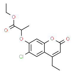 ChemSpider 2D Image | Ethyl 2-[(6-chloro-4-ethyl-2-oxo-2H-chromen-7-yl)oxy]propanoate | C16H17ClO5