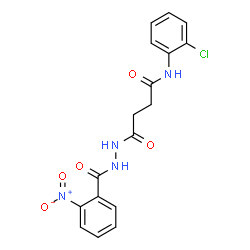 ChemSpider 2D Image | N-(2-Chlorophenyl)-4-[2-(2-nitrobenzoyl)hydrazino]-4-oxobutanamide | C17H15ClN4O5