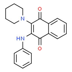 ChemSpider 2D Image | 2-Anilino-3-(1-piperidinyl)-1,4-naphthoquinone | C21H20N2O2