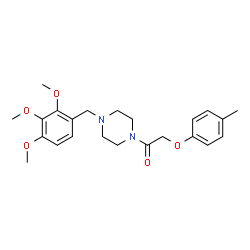 ChemSpider 2D Image | 2-p-Tolyloxy-1-[4-(2,3,4-trimethoxy-benzyl)-piperazin-1-yl]-ethanone | C23H30N2O5