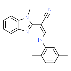 ChemSpider 2D Image | (2Z)-3-[(2,5-Dimethylphenyl)amino]-2-(1-methyl-1H-benzimidazol-2-yl)acrylonitrile | C19H18N4