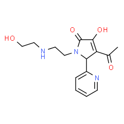 ChemSpider 2D Image | 4-ACETYL-3-HYDROXY-1-{2-[(2-HYDROXYETHYL)AMINO]ETHYL}-5-(PYRIDIN-2-YL)-5H-PYRROL-2-ONE | C15H19N3O4