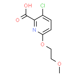 ChemSpider 2D Image | 3-Chloro-6-(2-methoxyethoxy)-2-pyridinecarboxylic acid | C9H10ClNO4