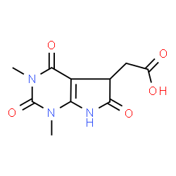 ChemSpider 2D Image | {1,3-dimethyl-2,4,6-trioxo-5H,7H-pyrrolo[2,3-d]pyrimidin-5-yl}acetic acid | C10H11N3O5
