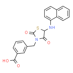 ChemSpider 2D Image | 3-{[5-(1-Naphthylamino)-2,4-dioxo-1,3-thiazolidin-3-yl]methyl}benzoic acid | C21H16N2O4S
