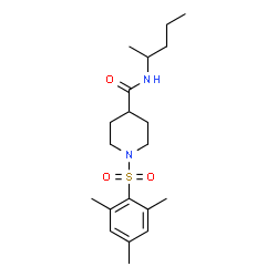 ChemSpider 2D Image | 1-(Mesitylsulfonyl)-N-(2-pentanyl)-4-piperidinecarboxamide | C20H32N2O3S
