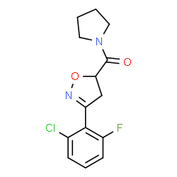 ChemSpider 2D Image | [3-(2-Chloro-6-fluorophenyl)-4,5-dihydro-1,2-oxazol-5-yl](1-pyrrolidinyl)methanone | C14H14ClFN2O2