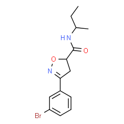 ChemSpider 2D Image | 3-(3-Bromophenyl)-N-sec-butyl-4,5-dihydro-1,2-oxazole-5-carboxamide | C14H17BrN2O2