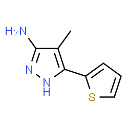 ChemSpider 2D Image | 4-methyl-3-(2-thienyl)-1H-pyrazol-5-amine | C8H9N3S