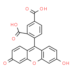 ChemSpider 2D Image | 4-(6-Hydroxy-3-oxo-3H-xanthen-9-yl)isophthalic acid | C21H12O7