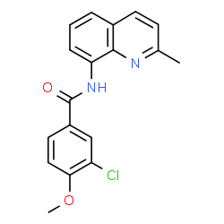 ChemSpider 2D Image | 3-Chloro-4-methoxy-N-(2-methyl-8-quinolinyl)benzamide | C18H15ClN2O2