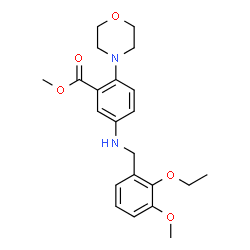 ChemSpider 2D Image | Methyl 5-[(2-ethoxy-3-methoxybenzyl)amino]-2-(4-morpholinyl)benzoate | C22H28N2O5