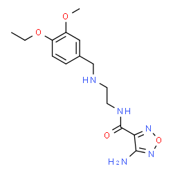 ChemSpider 2D Image | 4-Amino-N-{2-[(4-ethoxy-3-methoxybenzyl)amino]ethyl}-1,2,5-oxadiazole-3-carboxamide | C15H21N5O4