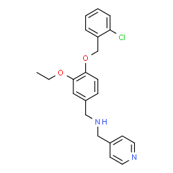 ChemSpider 2D Image | 1-{4-[(2-Chlorobenzyl)oxy]-3-ethoxyphenyl}-N-(4-pyridinylmethyl)methanamine | C22H23ClN2O2
