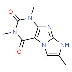 ChemSpider 2D Image | 1,3,7-Trimethyl-1H-imidazo[2,1-f]purine-2,4(3H,8H)-dione | C10H11N5O2