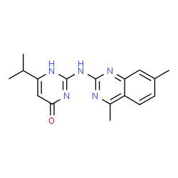 ChemSpider 2D Image | 2-[(4,7-Dimethylquinazolin-2-yl)amino]-6-isopropylpyrimidin-4-ol | C17H19N5O