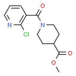ChemSpider 2D Image | METHYL 1-(2-CHLORONICOTINOYL)PIPERIDINE-4-CARBOXYLATE | C13H15ClN2O3