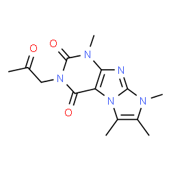 ChemSpider 2D Image | 1,6,7,8-Tetramethyl-3-(2-oxo-propyl)-1H,8H-imidazo[2,1-f]purine-2,4-dione | C14H17N5O3