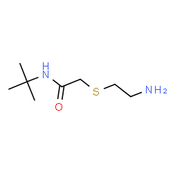 ChemSpider 2D Image | 2-[(2-Aminoethyl)sulfanyl]-N-(2-methyl-2-propanyl)acetamide | C8H18N2OS