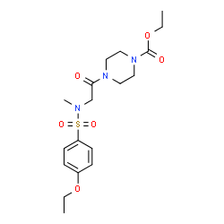 ChemSpider 2D Image | Ethyl 4-{N-[(4-ethoxyphenyl)sulfonyl]-N-methylglycyl}-1-piperazinecarboxylate | C18H27N3O6S