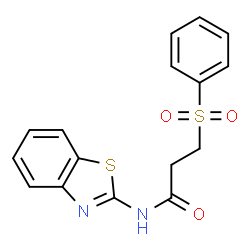 ChemSpider 2D Image | N-(1,3-Benzothiazol-2-yl)-3-(phenylsulfonyl)propanamide | C16H14N2O3S2
