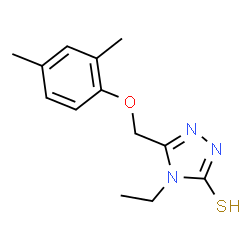 ChemSpider 2D Image | 5-[(2,4-Dimethylphenoxy)methyl]-4-ethyl-2,4-dihydro-3H-1,2,4-triazole-3-thione | C13H17N3OS