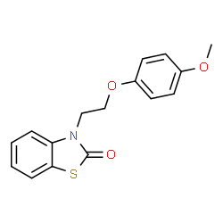 ChemSpider 2D Image | 3-[2-(4-Methoxy-phenoxy)-ethyl]-3H-benzothiazol-2-one | C16H15NO3S