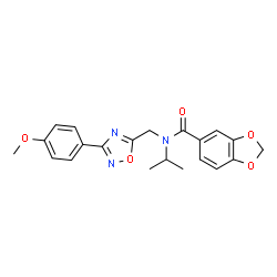 ChemSpider 2D Image | N-Isopropyl-N-{[3-(4-methoxyphenyl)-1,2,4-oxadiazol-5-yl]methyl}-1,3-benzodioxole-5-carboxamide | C21H21N3O5