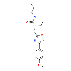 ChemSpider 2D Image | 1-Ethyl-1-{[3-(4-methoxyphenyl)-1,2,4-oxadiazol-5-yl]methyl}-3-propylurea | C16H22N4O3