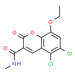 ChemSpider 2D Image | 5,6-Dichloro-8-ethoxy-N-methyl-2-oxo-2H-chromene-3-carboxamide | C13H11Cl2NO4