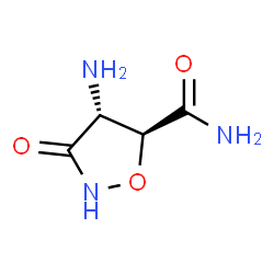 ChemSpider 2D Image | (4R,5S)-4-Amino-3-oxo-1,2-oxazolidine-5-carboxamide | C4H7N3O3