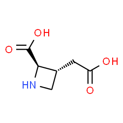 ChemSpider 2D Image | (2R,3R)-3-(Carboxymethyl)-2-azetidinecarboxylic acid | C6H9NO4