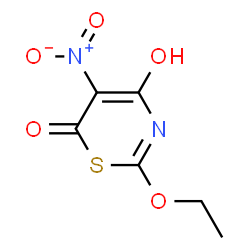 ChemSpider 2D Image | 2-Ethoxy-4-hydroxy-5-nitro-6H-1,3-thiazin-6-one | C6H6N2O5S