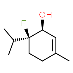ChemSpider 2D Image | (1S,6S)-6-Fluoro-6-isopropyl-3-methyl-2-cyclohexen-1-ol | C10H17FO