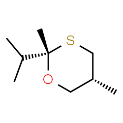 ChemSpider 2D Image | (2S,5R)-2-Isopropyl-2,5-dimethyl-1,3-oxathiane | C9H18OS