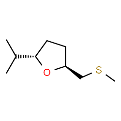 ChemSpider 2D Image | (2S,5S)-2-Isopropyl-5-[(methylsulfanyl)methyl]tetrahydrofuran | C9H18OS