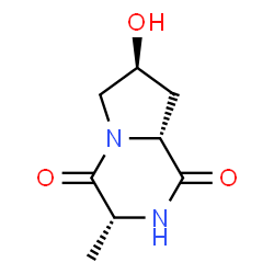 ChemSpider 2D Image | (3R,7S,8aR)-7-Hydroxy-3-methylhexahydropyrrolo[1,2-a]pyrazine-1,4-dione | C8H12N2O3