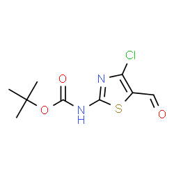 ChemSpider 2D Image | tert-butyl N-(4-chloro-5-formyl-1,3-thiazol-2-yl)carbamate | C9H11ClN2O3S