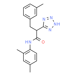 ChemSpider 2D Image | N-(2,4-Dimethylphenyl)-3-(3-methylphenyl)-2-(2H-tetrazol-5-yl)propanamide | C19H21N5O