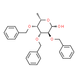 ChemSpider 2D Image | 2,3,4-Tri-O-benzyl-6-deoxy-L-galactopyranose | C27H30O5