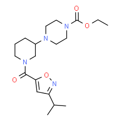 ChemSpider 2D Image | Ethyl 4-{1-[(3-isopropyl-1,2-oxazol-5-yl)carbonyl]-3-piperidinyl}-1-piperazinecarboxylate | C19H30N4O4
