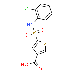 ChemSpider 2D Image | 5-[(2-Chlorophenyl)sulfamoyl]-3-thiophenecarboxylic acid | C11H8ClNO4S2